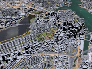Boston city Massachusetts USA 50km 3D Model