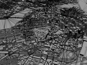 Boston city Massachusetts USA 50km Modello 3D