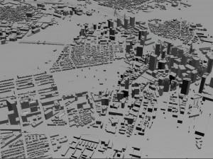 Boston city Massachusetts USA 50km Modello 3D