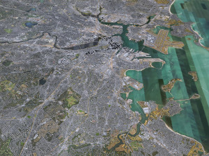 Boston city Massachusetts USA 50km Modello 3D