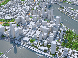 Brisbane city Australia 50km Modello 3D