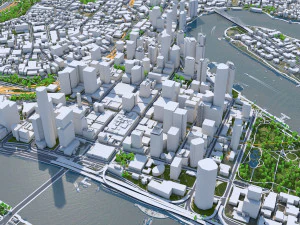 Cidade de Brisbane Austr&aacute;lia 50 km Modelo 3D