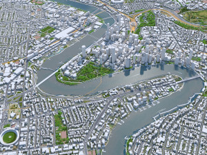 Brisbane city Australia 50km Modello 3D
