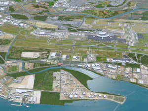 Cidade de Brisbane Austr&aacute;lia 50 km Modelo 3D