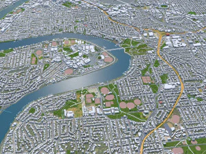 Cidade de Brisbane Austr&aacute;lia 50 km Modelo 3D