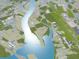 Cidade de Brisbane Austr&aacute;lia 50 km Modelo 3D
