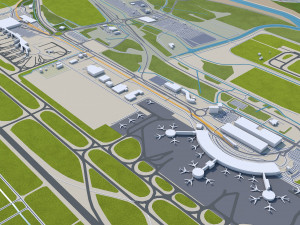 Brisbane city Australia 50km Modello 3D
