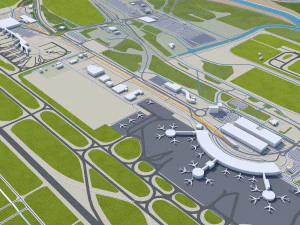 Cidade de Brisbane Austr&aacute;lia 50 km Modelo 3D