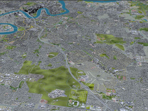 Brisbane city Australia 50km Modello 3D