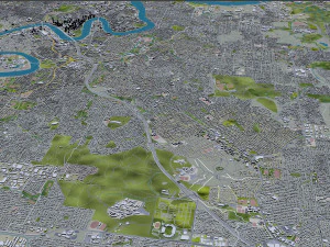 Cidade de Brisbane Austr&aacute;lia 50 km Modelo 3D