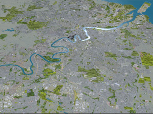 Brisbane city Australia 50km Modello 3D