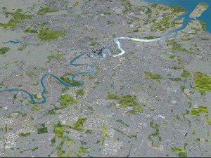 Cidade de Brisbane Austr&aacute;lia 50 km Modelo 3D