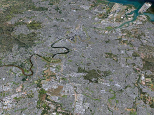 Cidade de Brisbane Austr&aacute;lia 50 km Modelo 3D