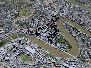 Brisbane city Australia 50km Modello 3D