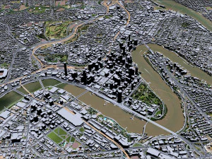 Cidade de Brisbane Austr&aacute;lia 50 km Modelo 3D