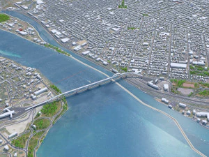 Buffalo New York Stati Uniti 20 km Modello 3D