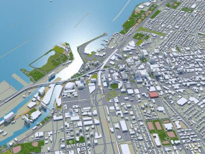 Buffalo New York Stati Uniti 20 km Modello 3D
