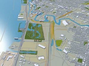 Buffalo New York Stati Uniti 20 km Modello 3D