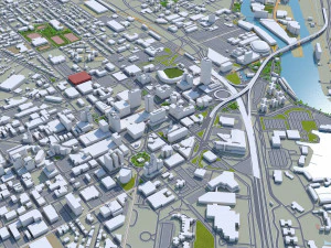 Buffalo New York Stati Uniti 20 km Modello 3D