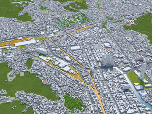 Busan city South Korea 80km 3D 모델