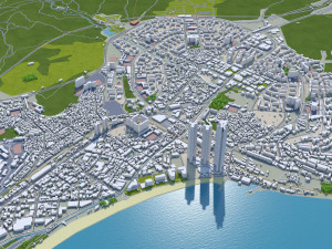 Busan city South Korea 80km 3D 모델