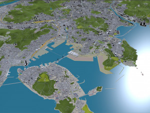 Busan city South Korea 80km 3D 모델