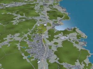 Busan city South Korea 80km 3D Model