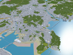 Busan city South Korea 80km 3D 모델