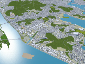Busan city South Korea 80km 3D 모델