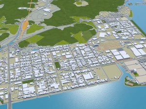Busan city South Korea 80km 3D Model