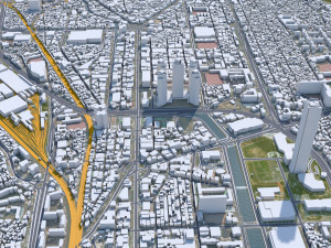 Busan city South Korea 80km 3D 모델
