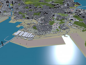 Busan city South Korea 80km 3D 모델