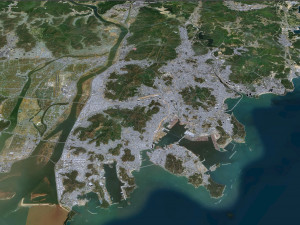 Busan city South Korea 80km 3D 모델
