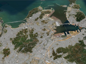 Busan city South Korea 80km 3D 모델