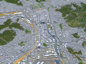 Busan city South Korea 80km 3D 모델
