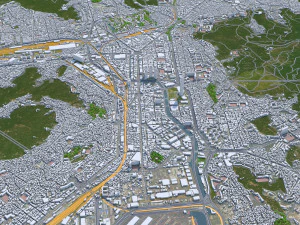 Busan city South Korea 80km 3D Model