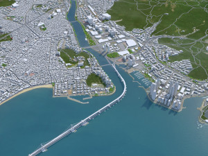 Busan city South Korea 80km 3D 모델