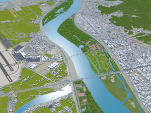 Busan city South Korea 80km 3D 모델