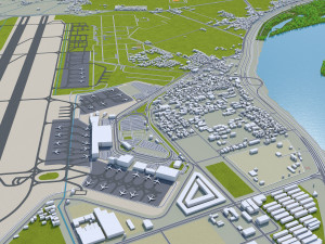 Busan city South Korea 80km 3D 모델