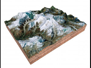 Manaslu Mountain Nepal terrain 3D Model