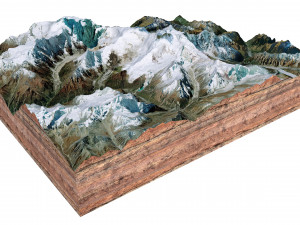 Manaslu Mountain Nepal terrain 3D Model