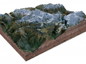 Manaslu Mountain Nepal terrain 3D Model