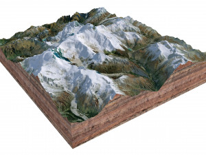 Manaslu Mountain Nepal terrain 3D Model
