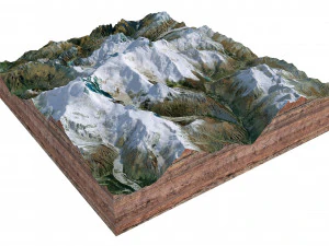 Manaslu Mountain Nepal terrain 3D Model