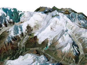 Manaslu Mountain Nepal terrain 3D Model