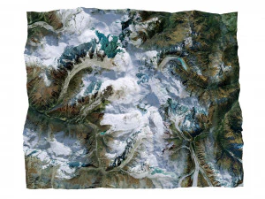 Manaslu Mountain Nepal terrain 3D Model