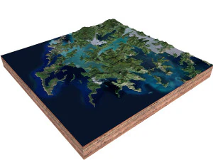 Marlborough Sounds Terreno da Nova Zel&acirc;ndia Modelo 3D