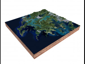 Marlborough Sounds New Zealand Terrain 3D Model