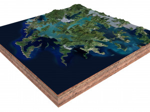 Marlborough Sounds New Zealand Terrain 3D Model