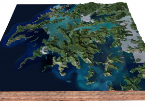 Marlborough Sounds New Zealand Terrain 3D Model